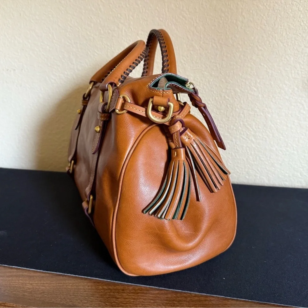 Dooney & Bourke Rich Brown Leather Satchel - Picture 6 of 9